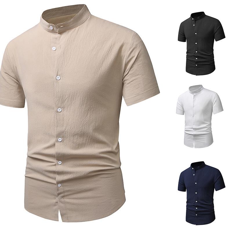 New Summer Men's Fashion Short Sleeve Shirt Breathable Sweat-absorbing Comfortable Men's Short Sleeve Top