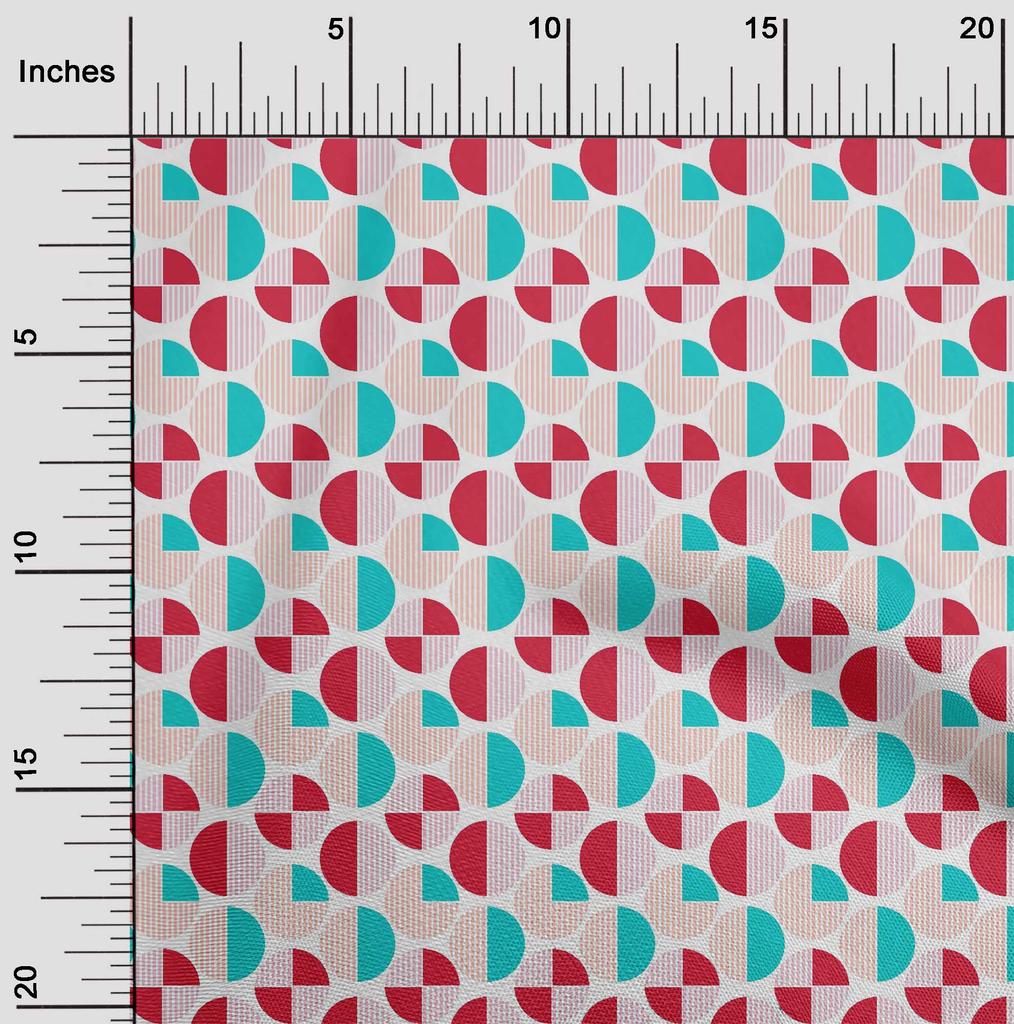 oneOone Cotton Flex Fabric Circle Geometric A  Printed Craft Fabric BTY 40 Inch