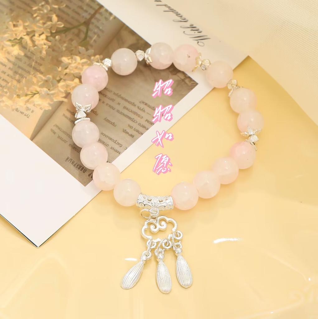New Chinese style auspicious cloud tassel gradual change glazed bracelet women's summer niche fresh jewelry scenic spot live broadcast