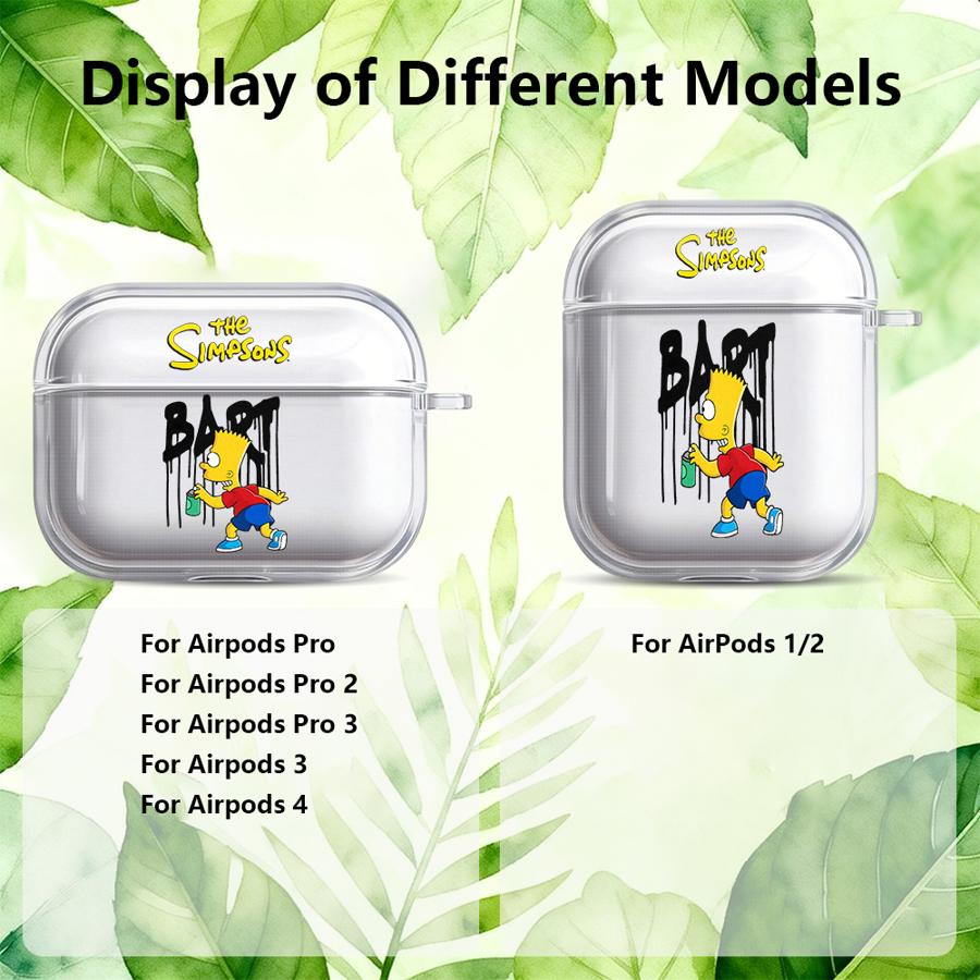 Clear Earphone Cases Cover Case For Airpods Pro2 Pro3 4 2 Pro 3 1 The Simpsons Bart