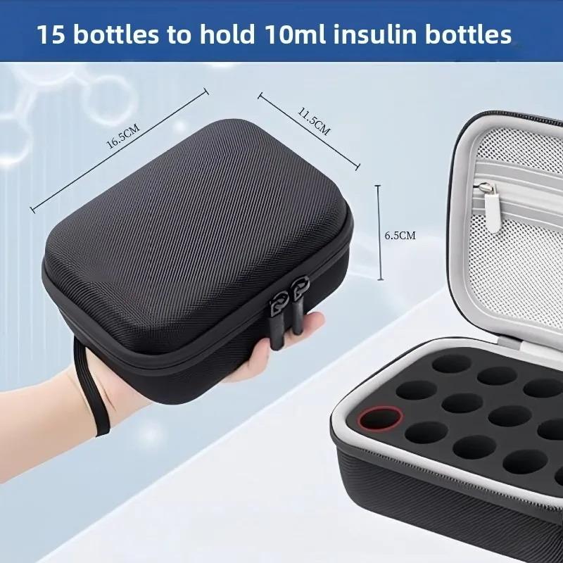 10 ml Insulin-Fläschchen Aufbewahrungskoffer Widerstandsfähiger Wasserdichter Insulin-Organizer für Diabetiker - Eva Große Kapazität Insulin-Fläschchen Schutz Hülle Tragen