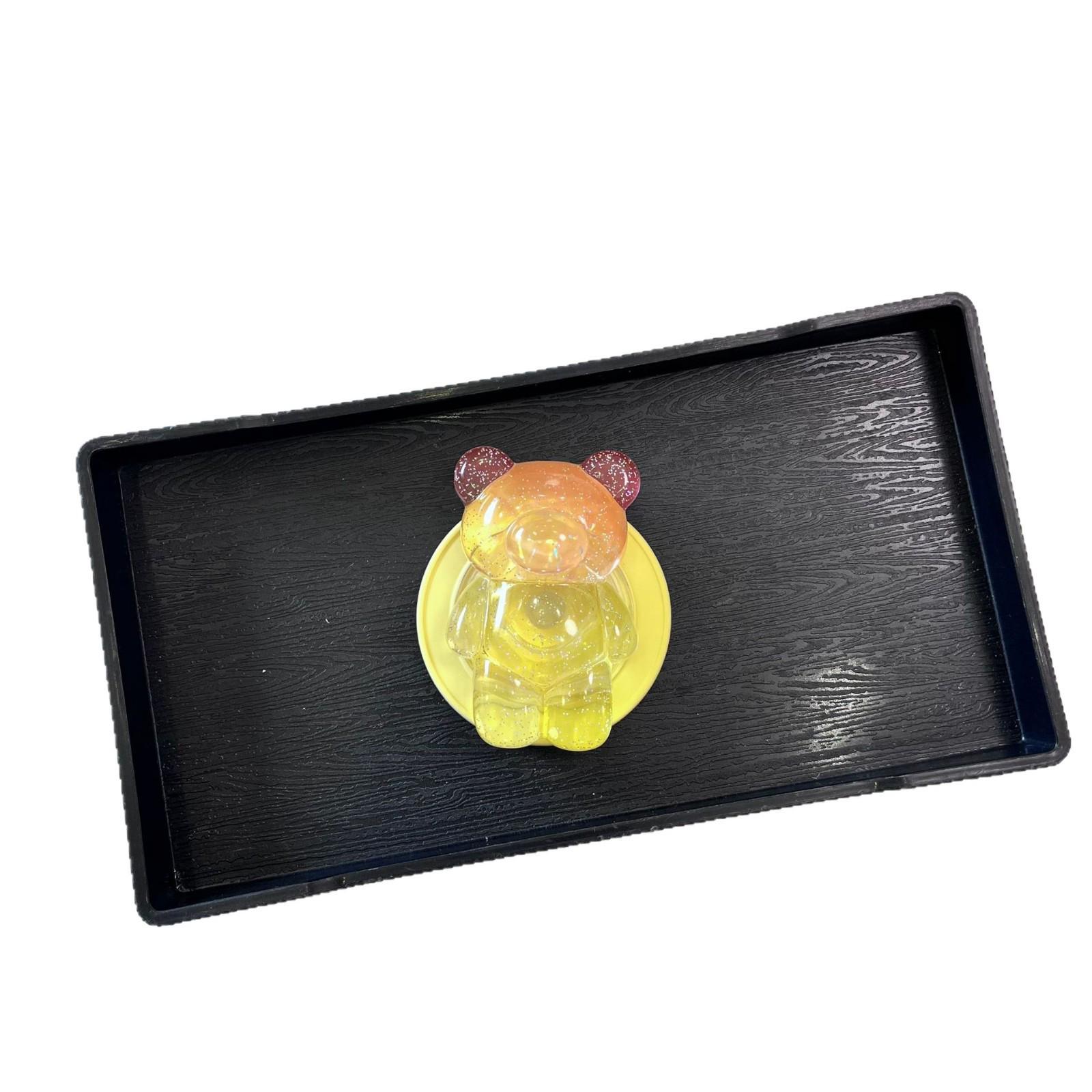 3D Laser Bear Epoxy Glitter Magnetic Desktop Stand with Retractable Airbag Magnetic Glitter Bear - Laser Orange