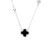 Women Fashion Four Leaf Clover Inlaid Zircon Pendant Clavicle Chain Necklace