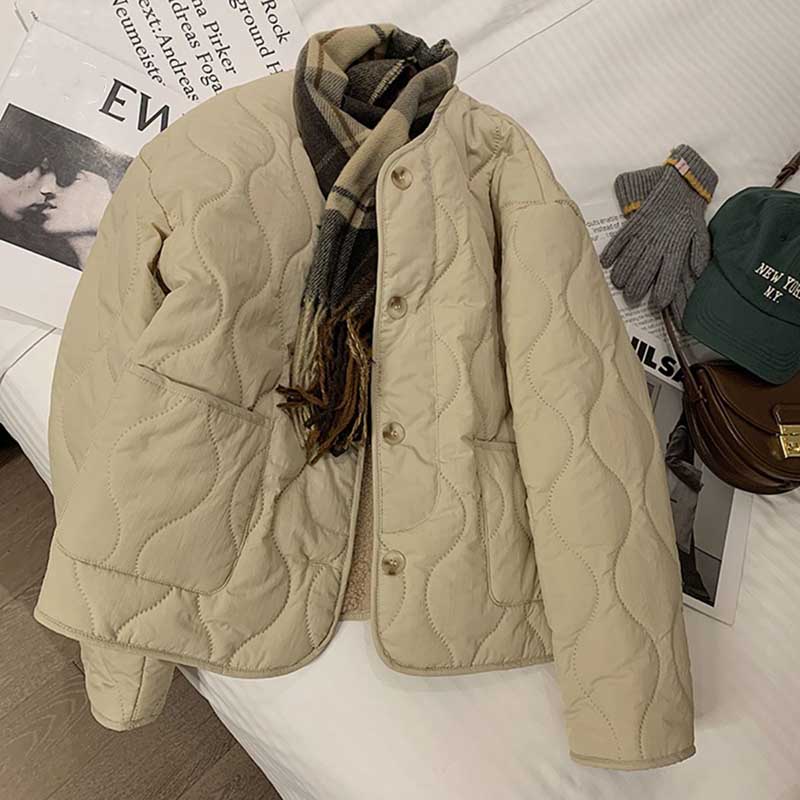 Coat for Women Cotton Winter Thickened Casual Oversize Double Layer Windbreaker Jacket