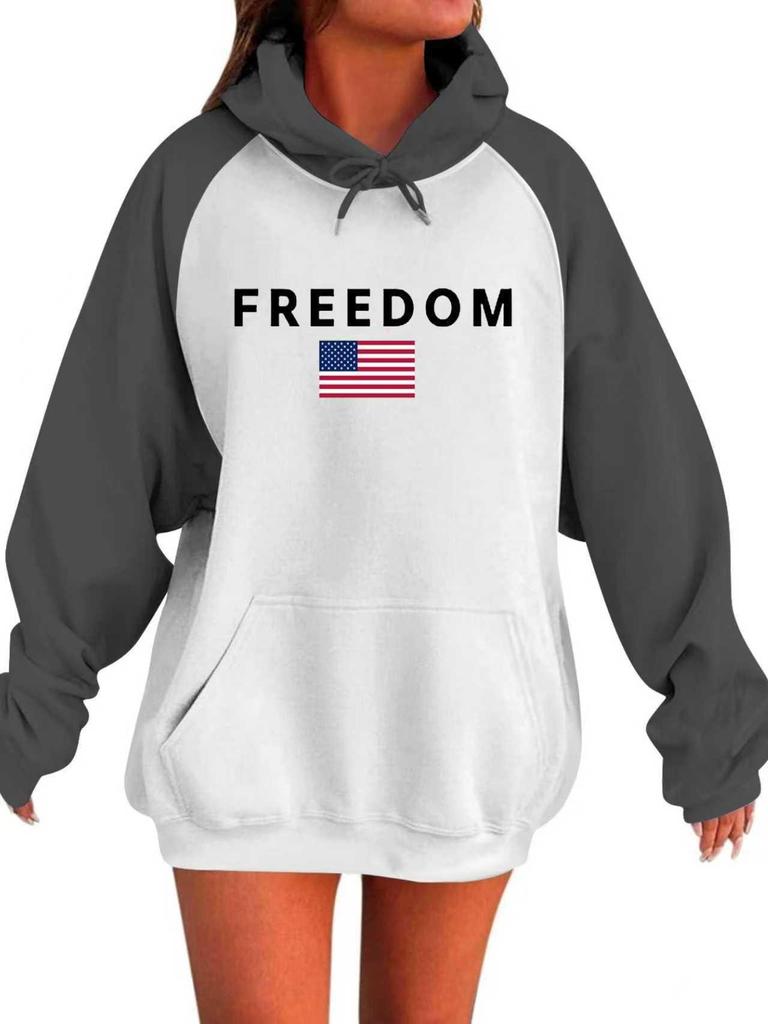 2025 Mixed Color Raglan Sleeve Hooded Pullover - Casual Loose Sweatshirt for Spring & Autumn