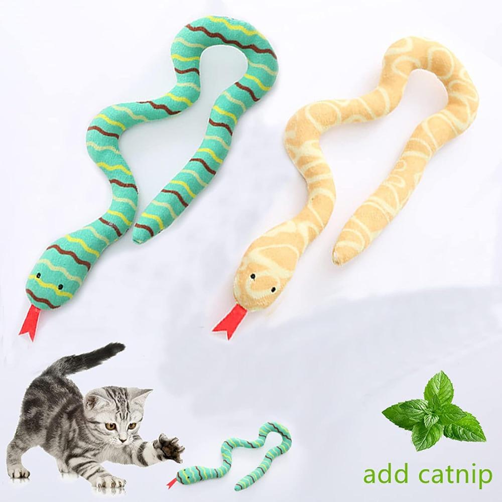 Cat Nip Snake Toys for Indoor Snaky Toy for Kitten Play Soft Plush Toy for Kitty Chewing Teeth Cleaning Interactive Toy for Pets