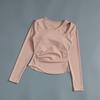 Womens Long Sleeve Yoga Top With Built-in Bra Slim Fit Running Gym Pilates Cycling
