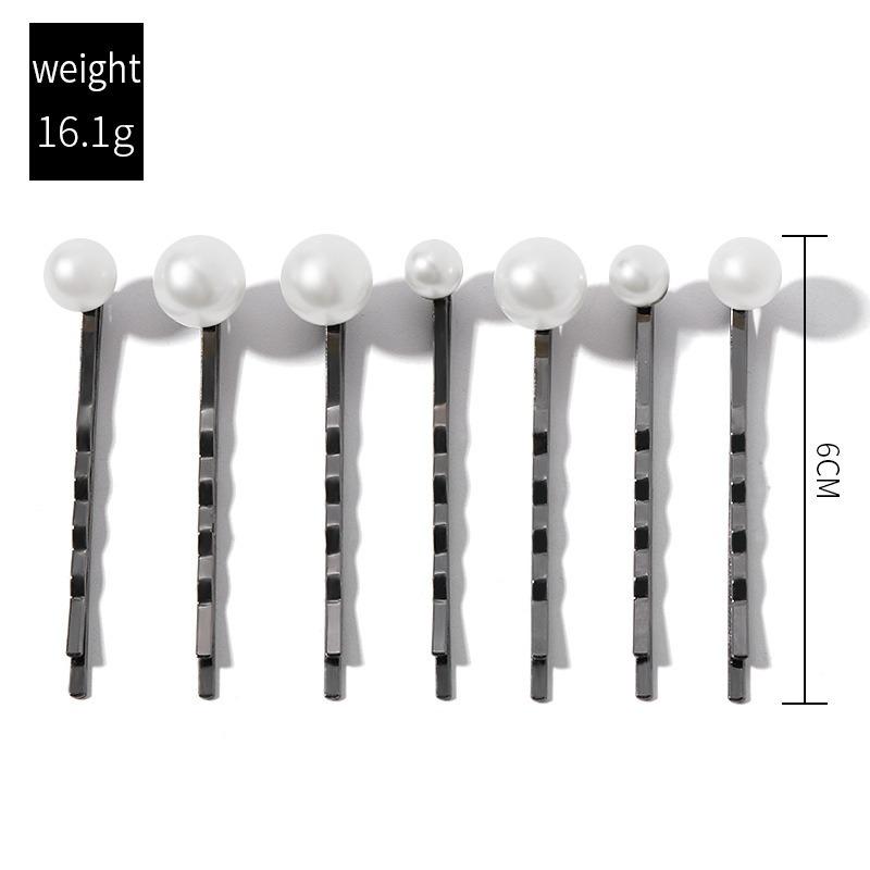 Gold-plated pearl hairpin new statement accessory one-lip clip bridal jewelry set feminine style