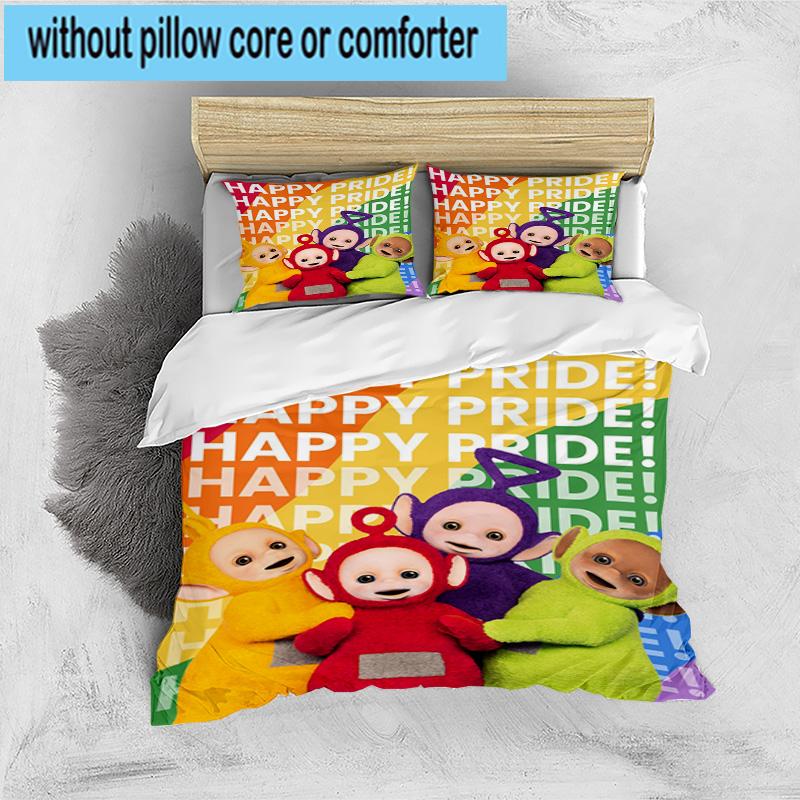 3PCS Teletu-bbies Celebrate Pride 3pcs Bedding,Including 3PCS Duvet Cover And 2pcs Pillowcases Perfect for Christmas,Ideal for Bedroom, Dormitory
