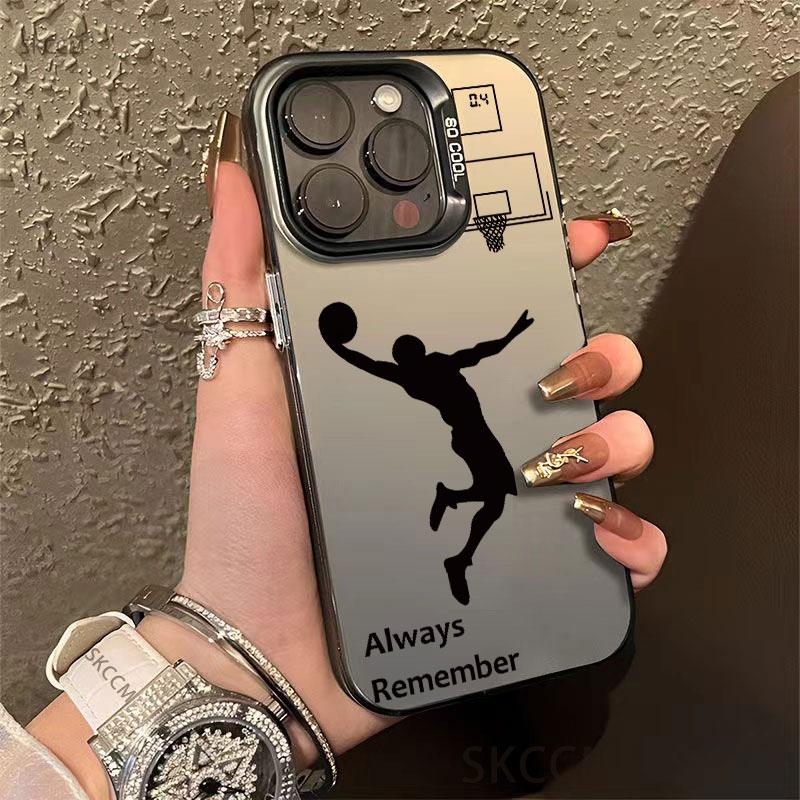 Basketball Player Plating Case For iPhone 11 13 12 14 15 16 Pro Max 13 15 Pro XS XR XS 7 8 14 16 PLUS SE 2022 Shockproof Cover