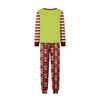 Family Matching Christmas Pajama Set Long Sleeve Neck Top and Pants for Parents and Kids Holiday Sleepwear