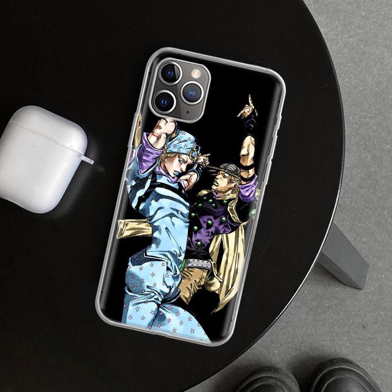 JOJO Anime Cartoon Phone Case Cover For iPhone 11 12 13 Mini 14 15 Plus 16 Pro Max 17 Air 7 8 + SE Art Customized Fundas 11 12 1