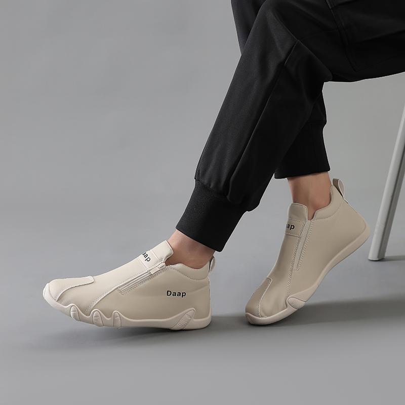 Shoes for Man Loafers Soft Soled Zipper Comfortable Casual Driving Shoes Breathable Leather Fashion Flat Shoes Zapatos De Charol