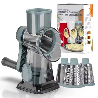 3-in-1 Drehreibe für Käse - Multifunktionaler manueller Gemüseschneider & Nussmühle, ein Muss für Ihre Küche!
