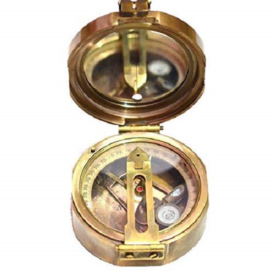 Antique Working Heavy Brunton Compass