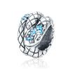 WOSTU 925 Silver Retro Coiled Snake Workship Charm Hollow Cross Butterfly Silicone Bead Fit Bracelet DIY Gift