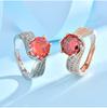 Elegante Anello Lusso Full Diamond con Zirconia Rossa Granato da 3 Carati per Donna