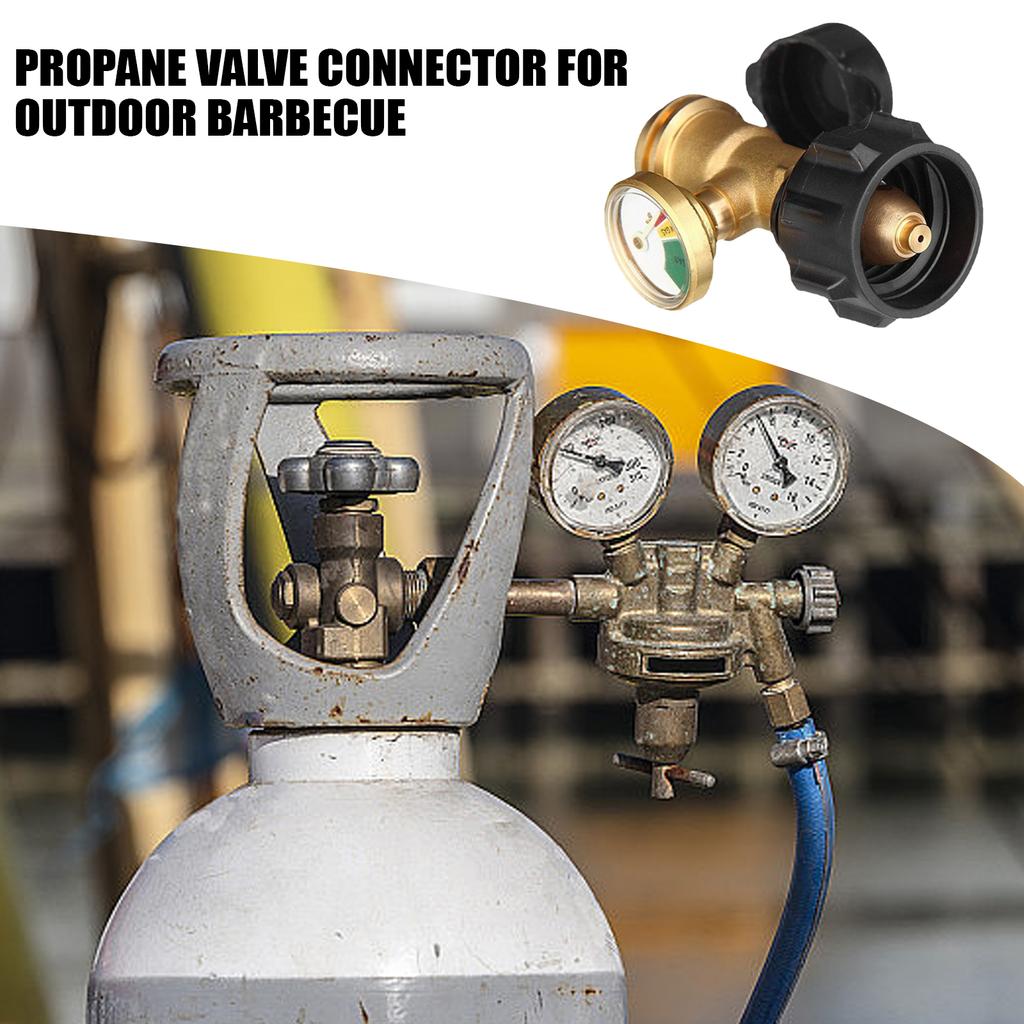 Propanflaschen-Adapter Wetterfestes Propan-Gasmanometer für Tanks Massiver Messing-Stecker Outdoor-Grillzubehör