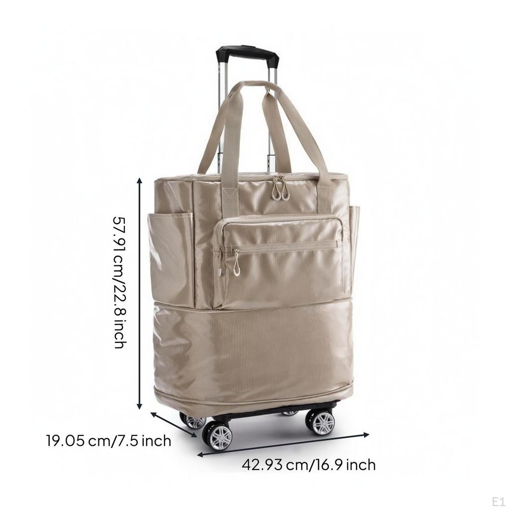 Wheeled Travel Bag Foldable with Trolley Luggage for Journeyers, Commuters, Hand