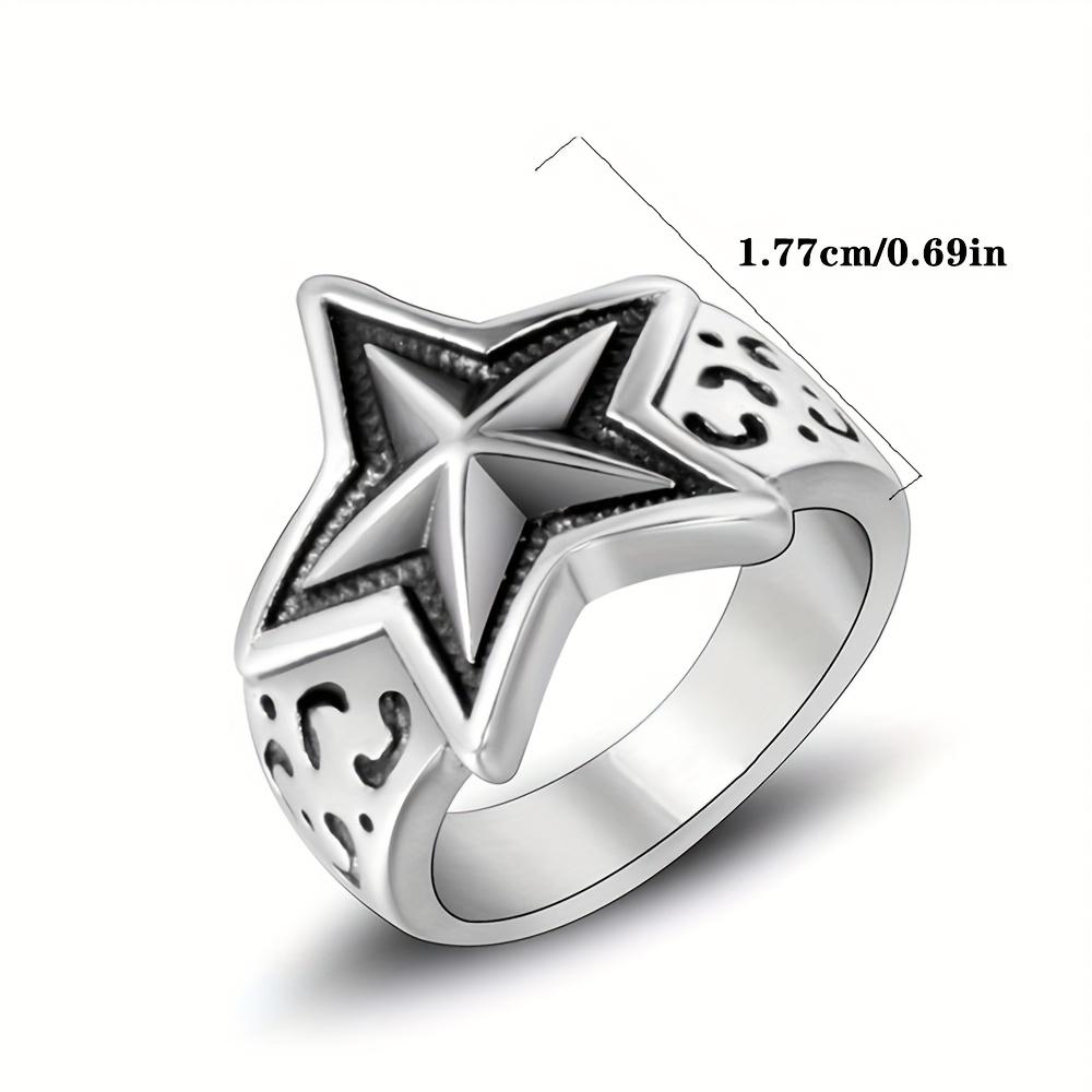 [Vintage Star Ring] Durable, Tarnish-Resistant 304 Stainless Steel Star Ring for Him - Vintage-Inspired | Perfect for Daily Wear or Special Occasions,
