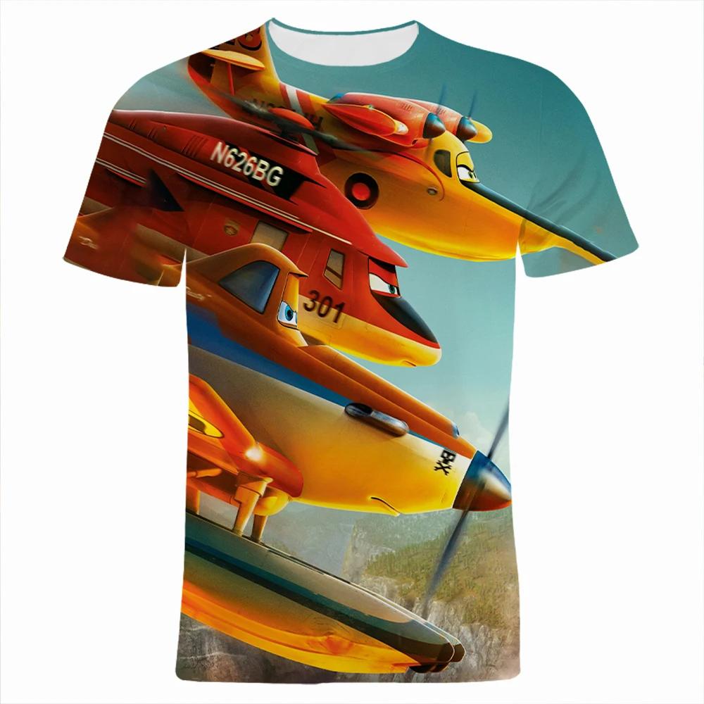 2026 Cartoon Movie Airplane 3D Printing Children's Cartoon Fashion Anime T-shirt Short Sleeved Cute Top for Boys and Girls