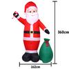 New Christmas Inflatable Decor 3.6M Light Up Santa with Gift Bag for Yard