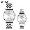 Sanda 1052 Steel Band Waterproof Couple's Watch - Trendy and Fashionable for Men and Women
