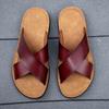 Fashion New Arrival Men Casual Leather Slippers Handmade Half Drag Fashion Male Beach Sandals Outdoor Travel Slides Summer Beach Shoes