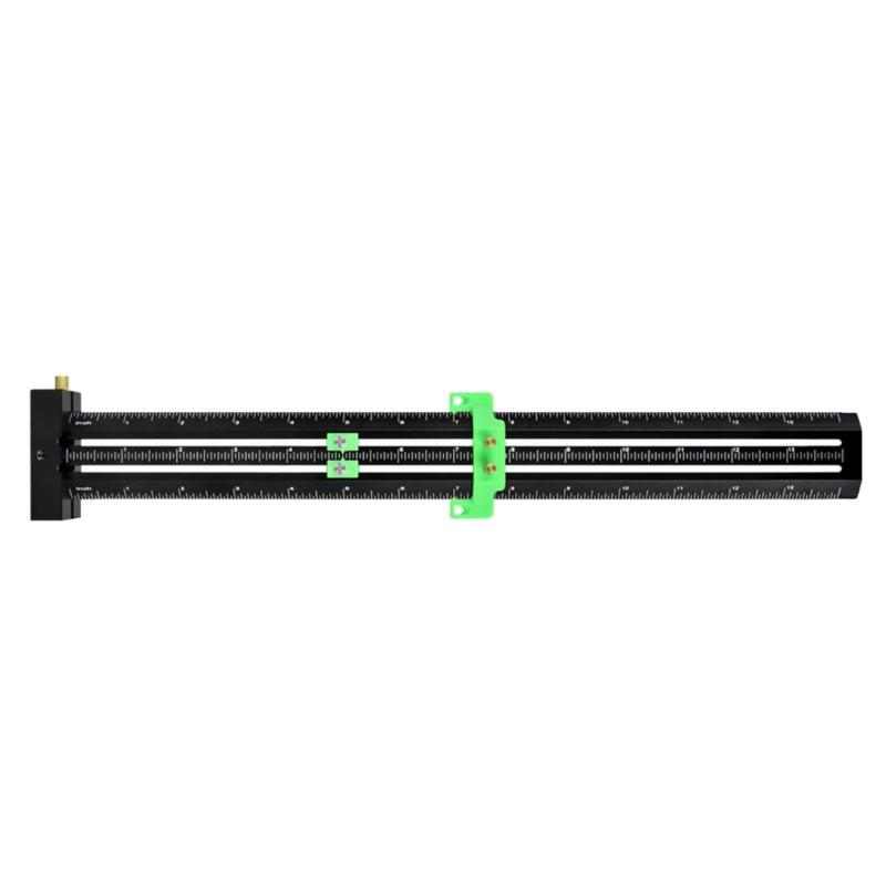 Metric/Inch Aluminum Limit Ruler Double Line Marking Ruler Multifunction Scribing Marking Ruler Measurement Tool