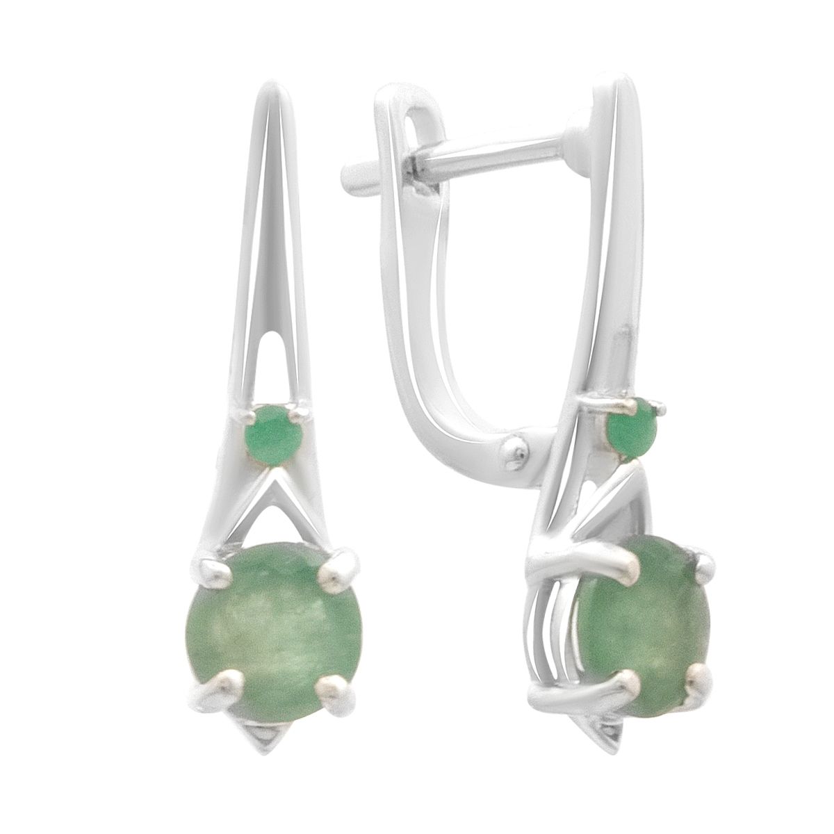 

Silver earrings with natural emerald 1.632ct (2179924) смарагдовий