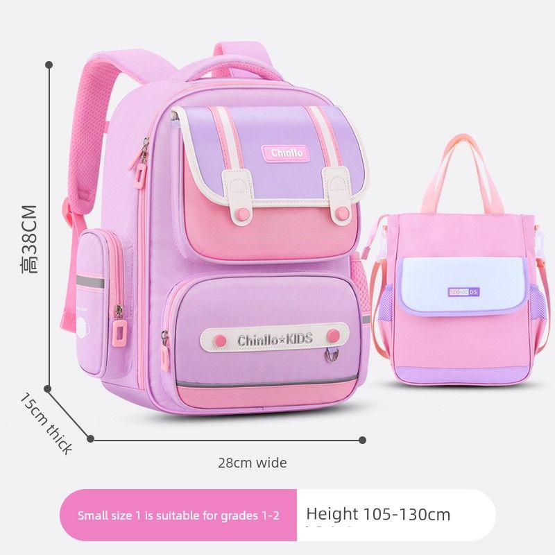 

2024 New Arrival Schoolbag Primary School Girls Grade One Two Three to Six Boys Girl Spine Protection Burden Reduction Kids Backpack 0507 small size purple +6714 purple tutor bag