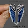 Sparkling Rhinestone Gradient Enamel Brooch Angel Wings Shape Exquisite Fashion Jewelry for Women Daily School Outfit Decor