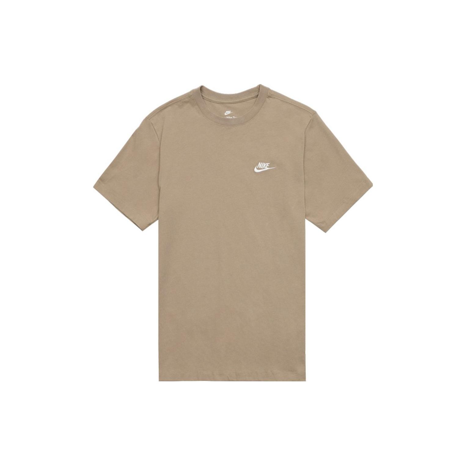 

Nike Embroidered Logo Crew Neck T-Shirt Men Tops Khaki AR4997-247