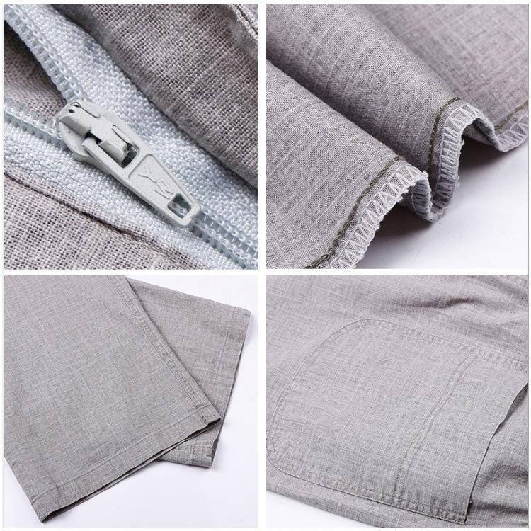 Summer Thin Middle-aged and Elderly Men's Trousers with High Waist Elastic Loose Cotton and Linen Trousers Comfortable High Quality Unique Clothes