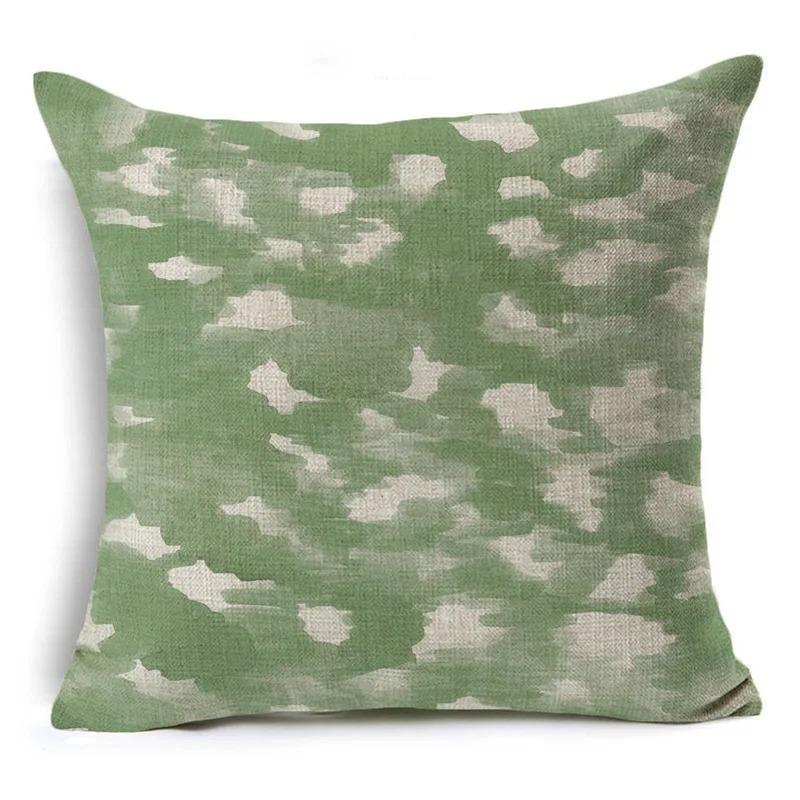 Green Pattern Decorative Cushion Cover Floral Pillow Cover for Car Sofa Decorative Pillow Cover Home Pillow