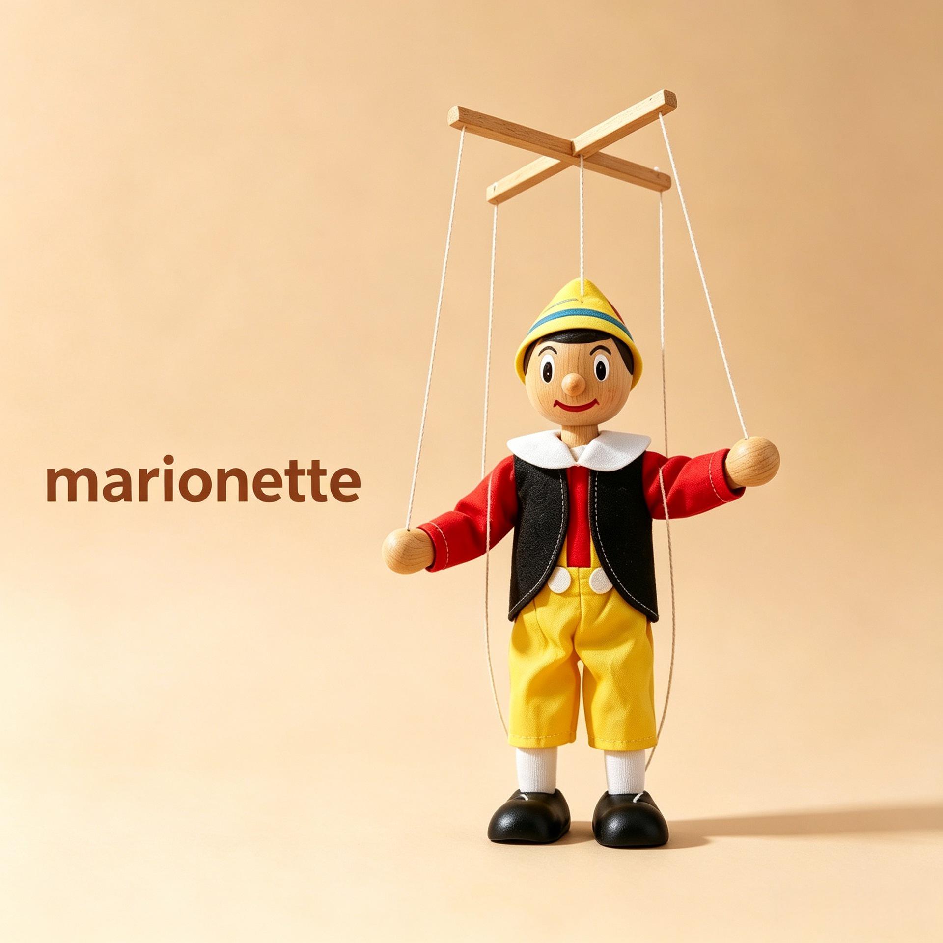 Ручная деревянная кукла-марионетка Пиноккио с веревочкой Handmade artisan wooden doll