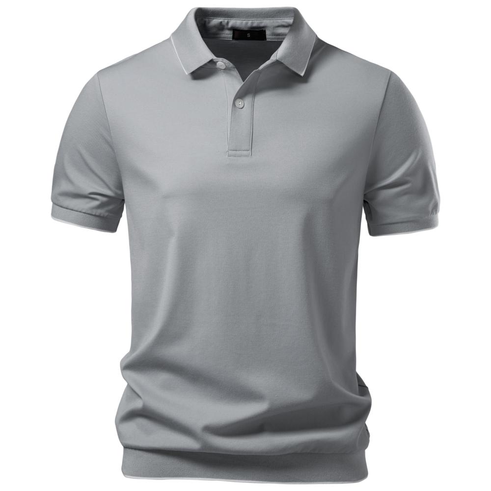 AIOPESON Men's Tencel Rayon Blend Polo Shirt Breathable Stretch Business Casual Button Up Summer Golf Top Solid Color