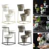 3Pcs Flower Pot Holder Succulent Plant Pots Stand Set Home Desktop Decor succulents Flower Pots Metal Stand Holder