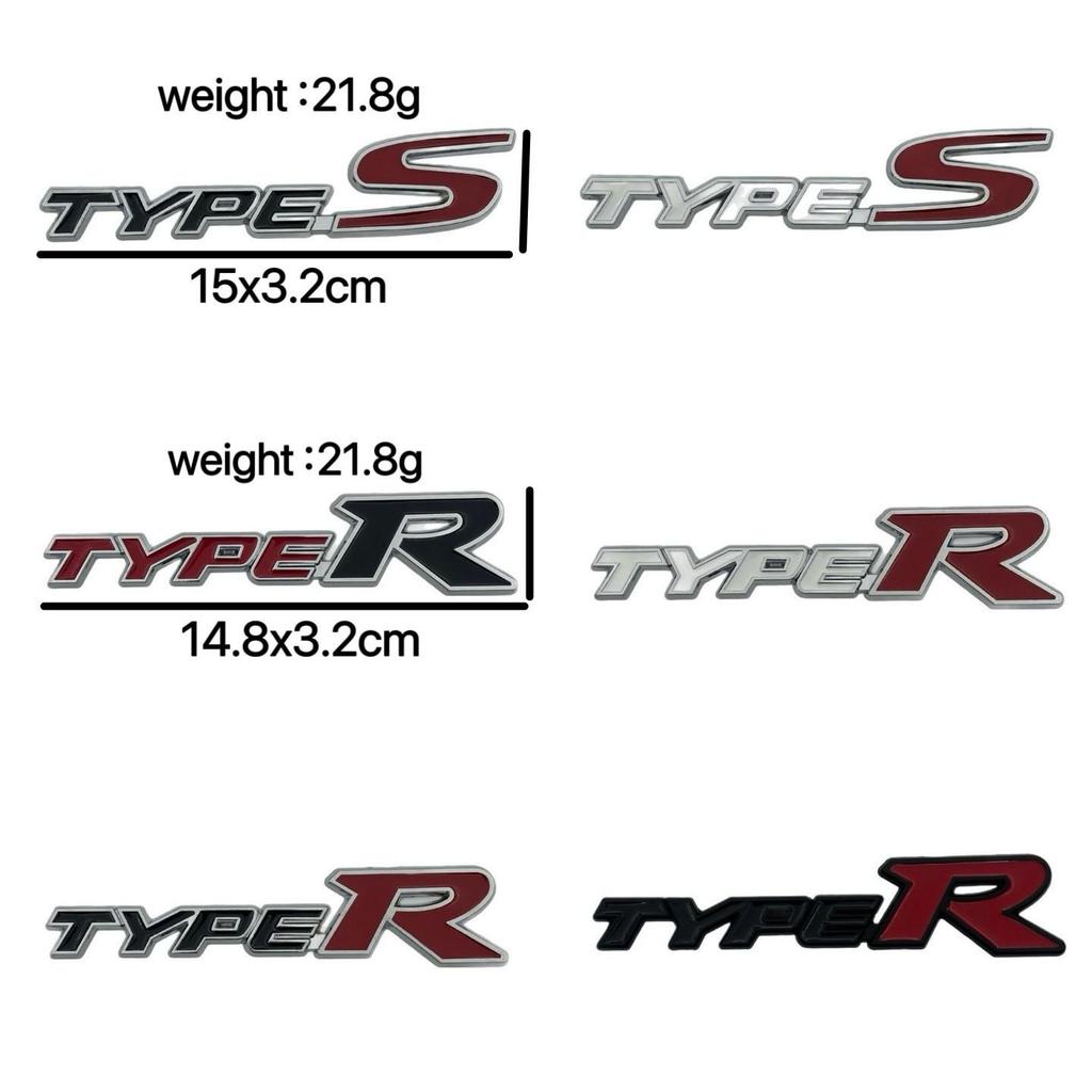 Type R Car Logo Sticker for Modified Honda Civic, Fit, Crider, Spirior, XRV, Vezel