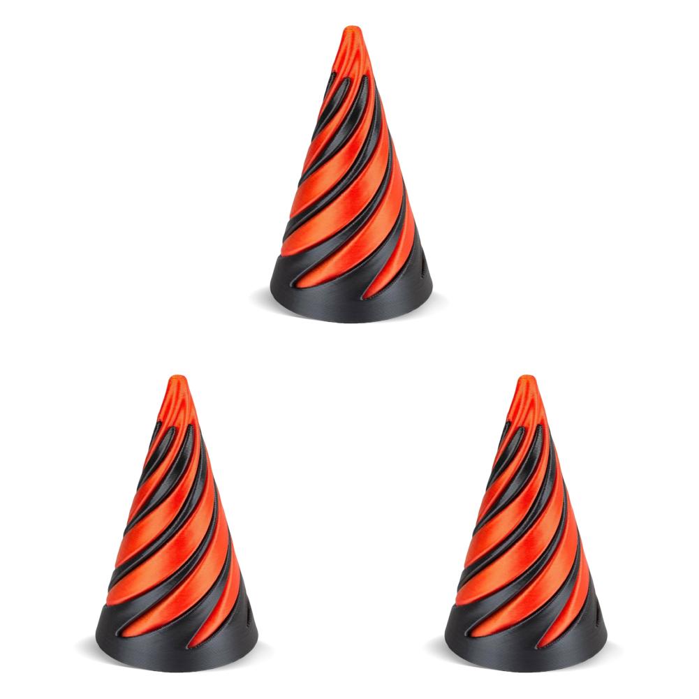 3-1pc 3D Printed Spiral Cone Toy Impossible Pyramid Passthrough Sculpture Pass Through Pyramid Fidget Anti Stress Toy for Kids A