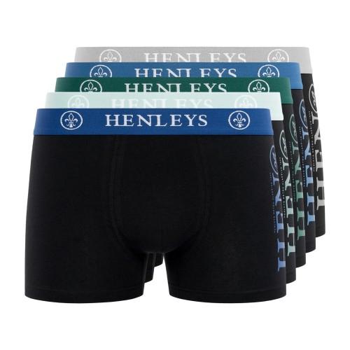 Henleys Mens Kelpar Boxer Shorts (Pack of 5)