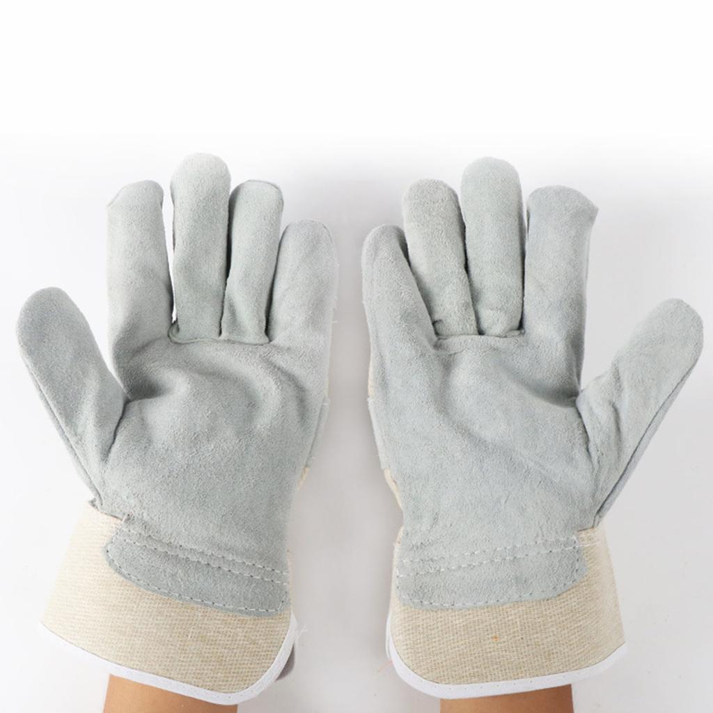Welder Gloves Non Slip Heat Resistant Fireproof Abrasion Resistant Cowhide Welder Gloves for Welding Hardware Processing