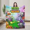 P-Plants-vs-Zombies Videospiele Flanelldecke Weiche Langlebige Bettwäsche Überwürfe für Picknick im Freien Aufdruck Bettüberwurf Sofa Bettbezug