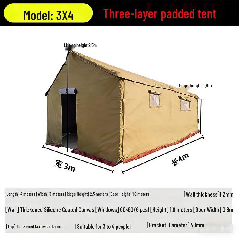 Heavy-Duty Waterproof Canvas Emergency Construction Tent