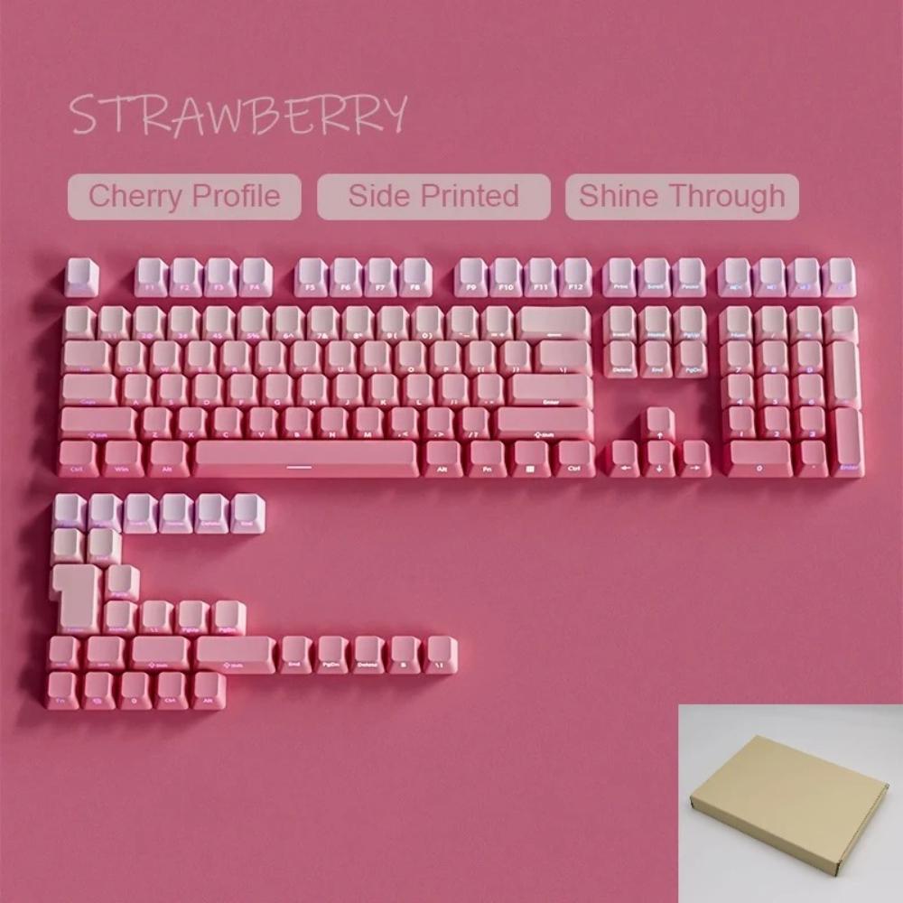 2025 Good Gradient Keycaps Side Printed Shine Through PBT Double Shot OEM Profile for MX Switches Gaming Keyboard 130+key Caps