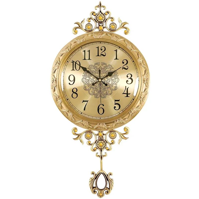 Funky Big Size Wall Clocks Hands Unique Living Desk Golden Wall Clocks Pendulum Modern Horloge Murale Luxury Design TY140YM1C2B2
