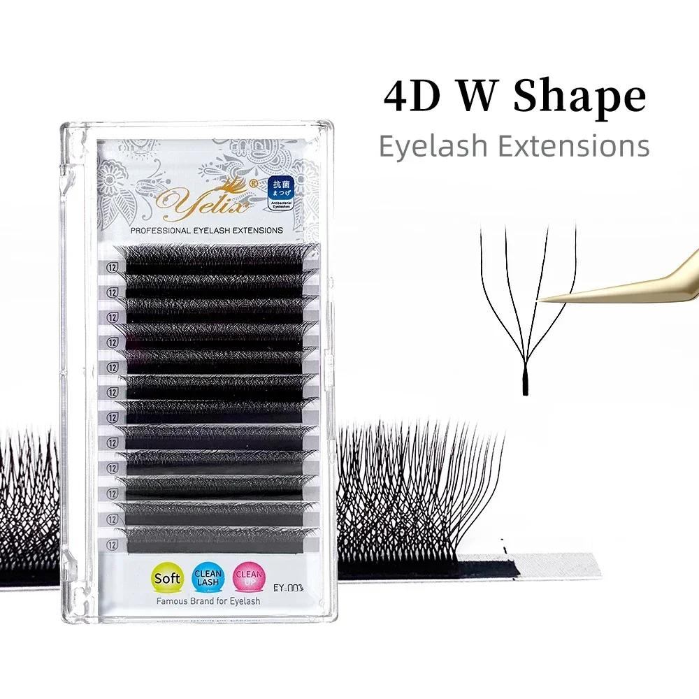 Yelix Cilios 5D W Shape Eyelash Extensions 4D/6D/8D Premade Volume Fans Natural Soft Automatic Flowering Lash Makeup Supplies