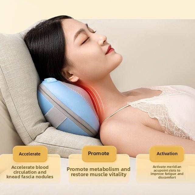 Cervical Spine Electric Massage Pillow Simulation Human Hand Kneading Heating Cervical Spine Massage Pillow Shoulder and Neck Dual-purpose Massager