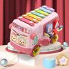 Colorful Xylophone Bus Red Sensory Development Kids Musical Toy Plastic