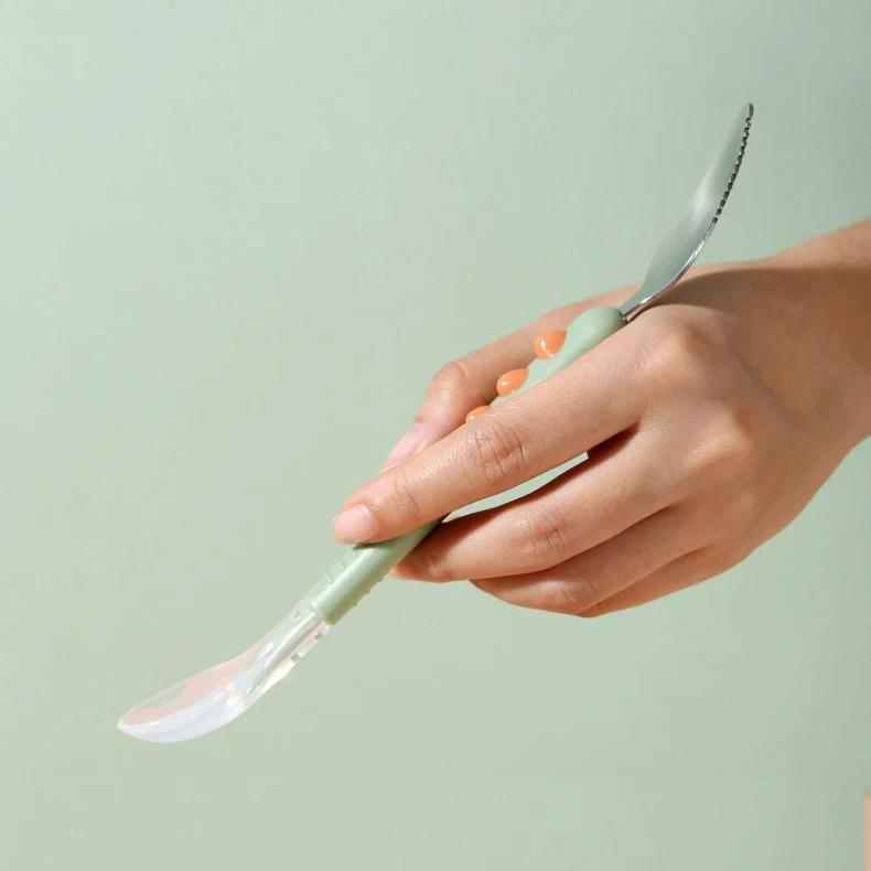 Baby-Obst-Schlammlöffel, Fütterungslöffel, weicher Silikonlöffel, leicht zu essender Obstlöffel, Mutter- und Babybedarf